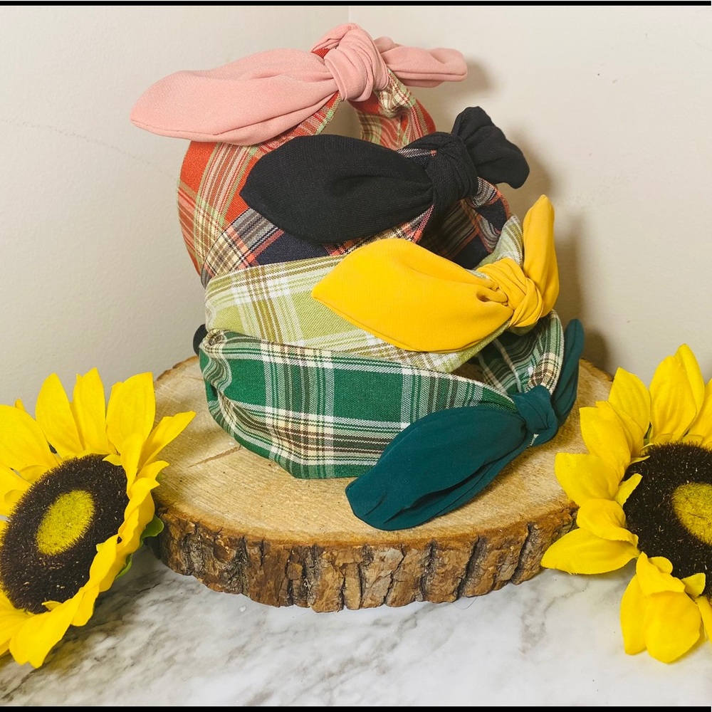 Plaid Rabbit Ears Headband
